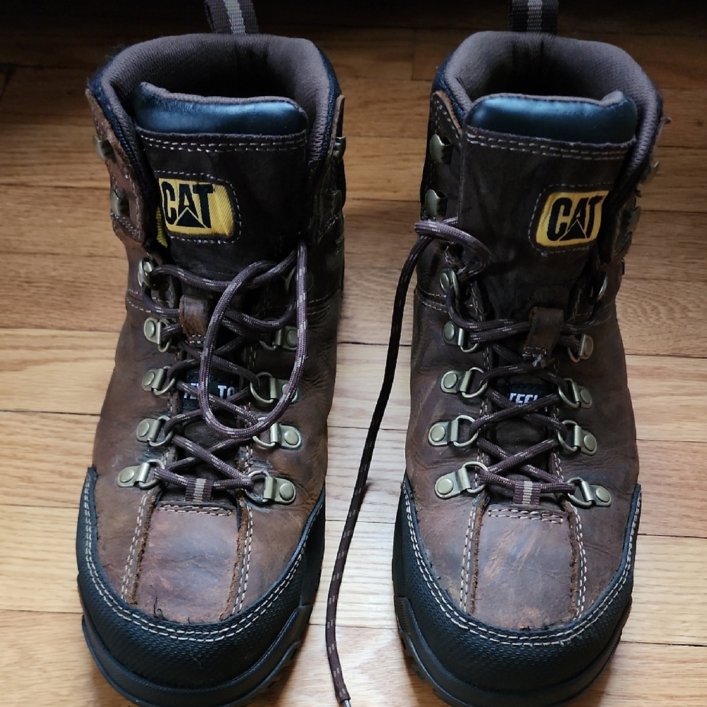 CAT Brown Leather Hiking Boots